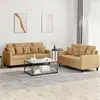 Image de vidaXL Ensemble de canapés 2 pcs avec coussins Marron Velours