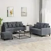 Image de vidaXL Ensemble de canapés 3 pcs avec coussins Gris foncé Velours