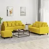 Image de vidaXL Ensemble de canapés 3 pcs avec coussins Jaune Velours