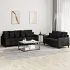 Image de vidaXL Ensemble de canapés 2 pcs avec coussins Noir Velours