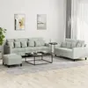 Image de vidaXL Ensemble de canapés 3 pcs avec coussins Gris clair Velours