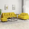 Image de vidaXL Ensemble de canapés 3 pcs avec coussins Jaune Velours
