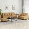 Image de vidaXL Ensemble de canapés 3 pcs avec coussins Marron Velours