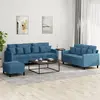 Image de vidaXL Ensemble de canapés 3 pcs avec coussins Bleu Velours