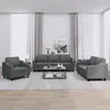 Image de vidaXL Ensemble de canapés 3 pcs avec coussins Gris foncé Tissu