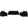 Image de vidaXL Ensemble de canapés 3 pcs avec coussins Noir Tissu