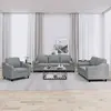 Image de vidaXL Ensemble de canapés 3 pcs coussins gris clair tissu