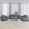 Image de vidaXL Ensemble de canapés 3 pcs coussins gris foncé tissu