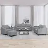 Image de vidaXL Ensemble de canapés 4 pcs coussins gris clair tissu
