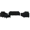 Image de vidaXL Ensemble de canapés 4 pcs avec coussins noir tissu