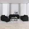 Image de vidaXL Ensemble de canapés 4 pcs avec coussins noir tissu