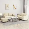 Image de vidaXL Ensemble de canapés 3 pcs avec coussins Crème Tissu
