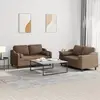 Image de vidaXL Ensemble de canapés 2 pcs avec coussins marron tissu