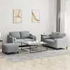 Image de vidaXL Ensemble de canapés 3 pcs coussins gris clair tissu