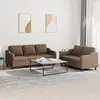 Image de vidaXL Ensemble de canapés 2 pcs avec coussins Marron Tissu