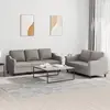 Image de vidaXL Ensemble de canapés 2 pcs avec coussins Taupe Tissu