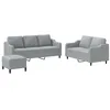 Image de vidaXL Ensemble de canapés 3 pcs avec coussins Gris clair Tissu