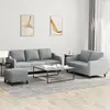 Image de vidaXL Ensemble de canapés 3 pcs avec coussins Gris clair Tissu