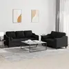 Image de vidaXL Ensemble de canapés 2 pcs avec coussins noir tissu