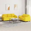 Image de vidaXL Ensemble de canapés 2 pcs avec coussins jaune clair tissu