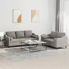 Image de vidaXL Ensemble de canapés 2 pcs avec coussins taupe tissu
