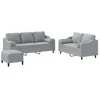 Image de vidaXL Ensemble de canapés 3 pcs coussins gris clair tissu