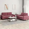 Image de vidaXL Ensemble de canapés 2 pcs rouge bordeaux tissu