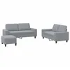Image de vidaXL Ensemble de canapés 3 pcs gris clair tissu