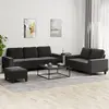 Image de vidaXL Ensemble de canapés 3 pcs noir tissu