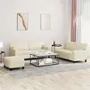 Image de vidaXL Ensemble de canapés 3 pcs crème similicuir