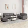 Image de vidaXL Ensemble de canapés 3 pcs gris similicuir