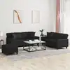 Image de vidaXL Ensemble de canapés 3 pcs avec coussins noir similicuir