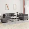 Image de vidaXL Ensemble de canapés 3 pcs avec coussins gris similicuir