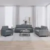 Image de vidaXL Ensemble de canapés 3 pcs gris foncé velours