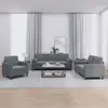 Image de vidaXL Ensemble de canapés 3 pcs avec coussins gris foncé velours