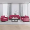 Image de vidaXL Ensemble de canapés 3 pcs avec coussins rouge bordeaux velours
