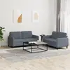 Image de vidaXL Ensemble de canapés 2 pcs gris foncé velours