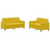 Image de vidaXL Ensemble de Canapés 2 pcs, Canapés avec Accoudoirs et Dossier, Ensemble de Meubles avec Coussins, Mobilier de Salon, Moderne, Jaune Velours