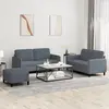 Image de vidaXL Ensemble de canapés 3 pcs gris foncé velours