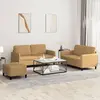 Image de vidaXL Ensemble de canapés 3 pcs marron velours