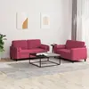 Image de vidaXL Ensemble de canapés 2 pcs avec coussins rouge bordeaux velours