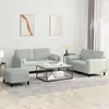 Image de vidaXL Ensemble de canapés 3 pcs avec coussins gris clair velours