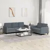 Image de vidaXL Ensemble de canapés 2 pcs gris foncé velours