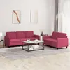 Image de vidaXL Ensemble de canapés 2 pcs rouge bordeaux velours