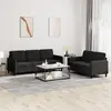 Image de vidaXL Ensemble de canapés 2 pcs noir velours