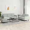 Image de vidaXL Ensemble de canapés 3 pcs gris clair velours