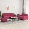 Image de vidaXL Ensemble de canapés 3 pcs rouge bordeaux velours