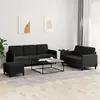 Image de vidaXL Ensemble de canapés 3 pcs noir velours