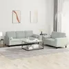 Image de vidaXL Ensemble de canapés 2 pcs avec coussins gris clair velours