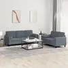 Image de vidaXL Ensemble de canapés 2 pcs avec coussins gris foncé velours
